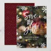 Waterverf Kerstwinter sparen de Datum Kaarten (Voorkant / Achterkant)