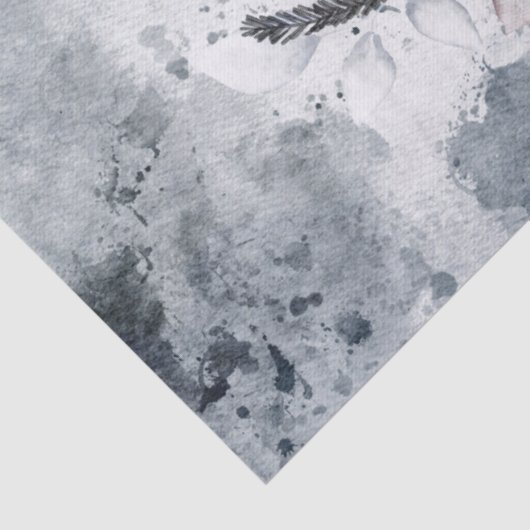 Waterverf kerstwinter tissuepapier (Detail)