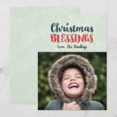 Waterverf kerstzegeningen feestdagenkaart (Voorkant / Achterkant)