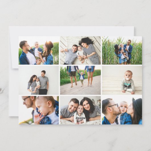 Waterverf Kerstzegeningen Geboorte Fotogrid Feestdagenkaart (Achterkant)