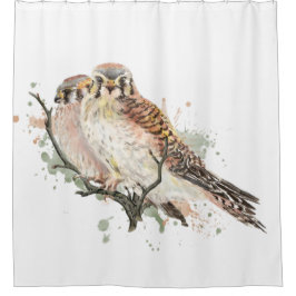 Waterverf Kestrel Falcon Bird Wildlife Art Douchegordijn