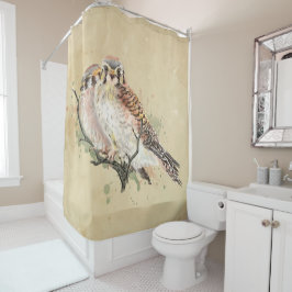 Waterverf Kestrel Falcon Bird Wildlife Art Douchegordijn