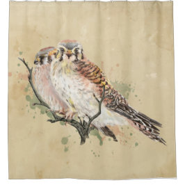 Waterverf Kestrel Falcon Bird Wildlife Art Douchegordijn