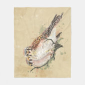 Waterverf Kestrel Falcon Sparrow Hawk Bird Art Fleece Deken (Voorkant)