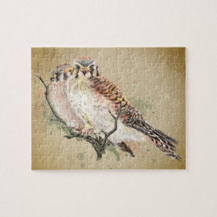 Waterverf Kestrel Falcon Wildlife Bird Art Legpuzzel