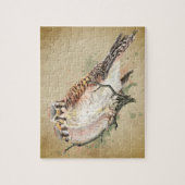 Waterverf Kestrel Falcon Wildlife Bird Art Legpuzzel (Verticaal)