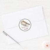 Waterverf Kestrel Hawks Vogelbibliotheek Boek Bord Ronde Sticker (Envelop)