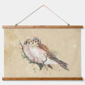 Waterverf Kestrel Sparrow Hawk Falcon Bird Hangend Wandkleed (Voorkant)