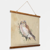 Waterverf Kestrel Sparrow Hawk Falcon Bird Hangend Wandkleed (Gebogen)