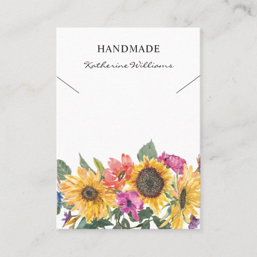 Waterverf Ketting beeldscherm | Zonnebloemen Visitekaartje (Voorkant)