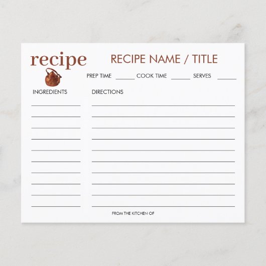 Waterverf  Kettle Recipe Kaart (Voorkant)