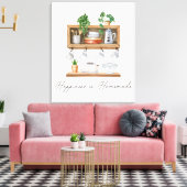 Waterverf Keuken Boho Cooking Quote Canvas Afdruk (Insitu (Woonkamer))