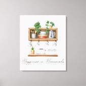 Waterverf Keuken Boho Cooking Quote Canvas Afdruk (Voorkant)