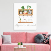 Waterverf Keuken Boho Kookcitaat Canvas Afdruk (Insitu (Woonkamer))