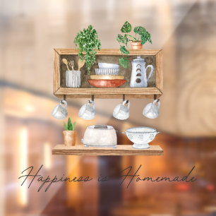 Waterverf Keuken Gereedschap Boho Koken Citaat Raamsticker