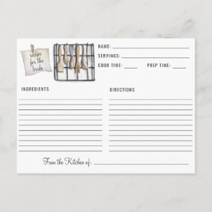 Waterverf Keuken Gereedschap Bruidsfeest Recept Briefkaart