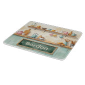 Waterverf Keuken Glas Snijplank (Hoek)