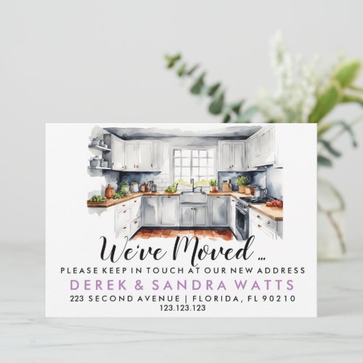 Waterverf keuken Verandering van adres dat we hebb Kaart (Staand voorkant)