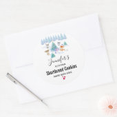 Waterverf Keuken voor kerstbosdieren Ronde Sticker (Envelop)