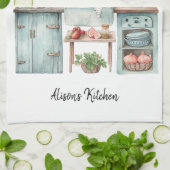 Waterverf Keuken wastafel keukenhanddoek (Gevouwen)