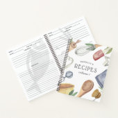 Waterverf keukenbenodigdheden gepersonaliseerd rec notitieboek (Binnen)