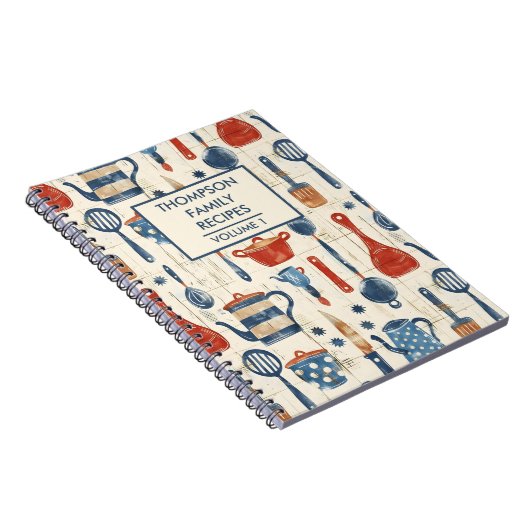 Waterverf Keukengereedschap Gepersonaliseerd Recep Notitieboek (Rechterzijde)