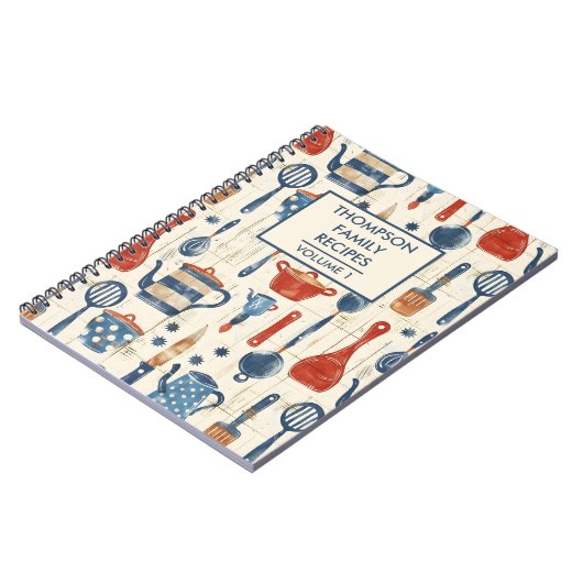 Waterverf Keukengereedschap Gepersonaliseerd Recep Notitieboek (Linkerzijde)