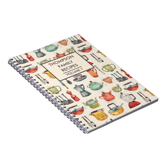 Waterverf keukengereedschap Gepersonaliseerd Recep Notitieboek (Rechterzijde)