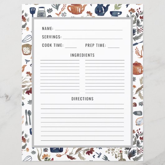 Waterverf keukengereedschap | Pagina Multomap ontv (Achterkant)