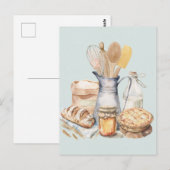 Waterverf Keukengerei Bakbenodigdheden Brood Briefkaart (Voorkant / Achterkant)