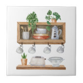 Waterverf keukengerei Boho stijl Tegeltje (Voorkant)