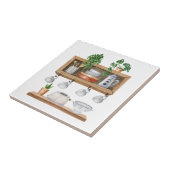 Waterverf keukengerei Boho stijl Tegeltje (Zijkant)