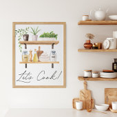 Waterverf Keukengerei en kamerplanten Quote Poster