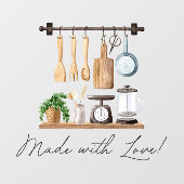 Waterverf keukengerei koken citaat raamsticker (Vel)