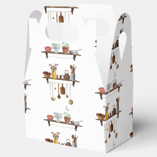 Waterverf keukengerei met retro Bedankdoosjes (Geopend)