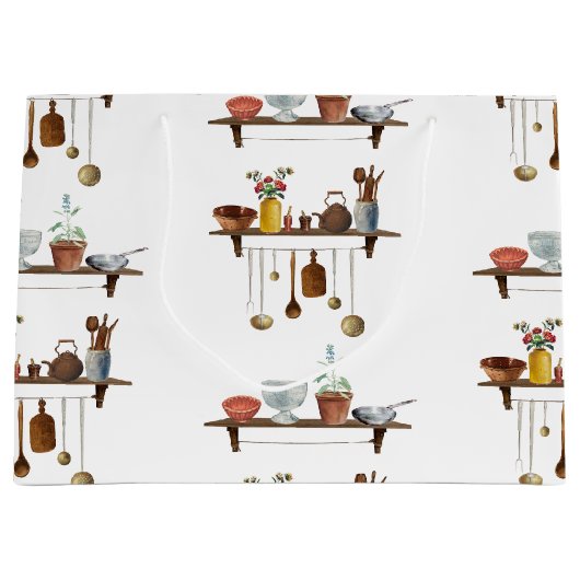  Waterverf keukengerei met retro Groot Cadeauzakje (Voorkant)