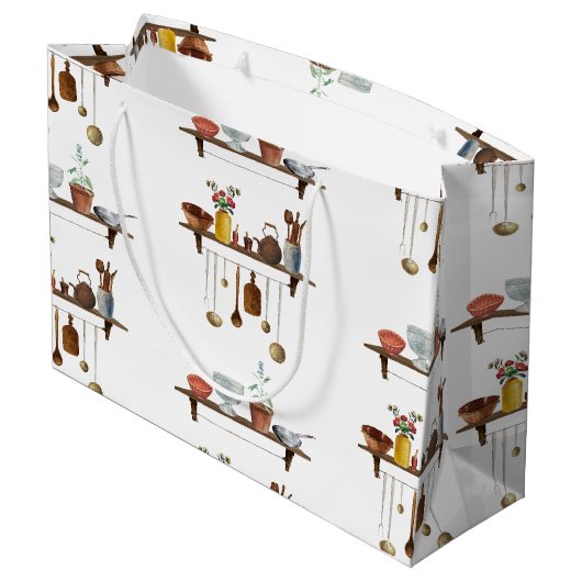 Waterverf keukengerei met retro Groot Cadeauzakje (Achterkant Gekanteld)