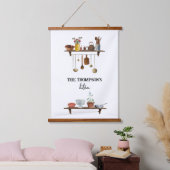 Waterverf keukengerei met retro Hangend Wandkleed (Slaapkamer)