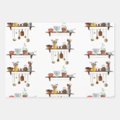  Waterverf keukengerei met retro Inpakpapier Vel (Voorkant)