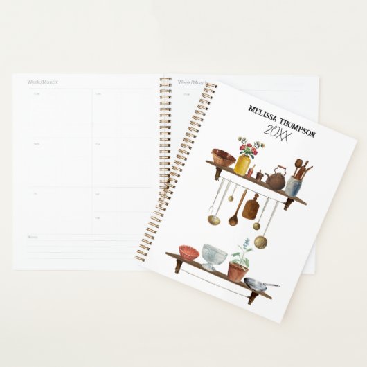 Waterverf keukengerei met retro Planner (Display)