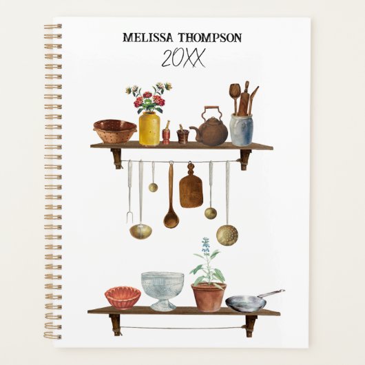  Waterverf keukengerei met retro Planner (Voorkant)