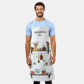 Waterverf keukengerei met retro Schort (Gedragen)