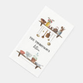 Waterverf keukengerei met retro Servet (Hoek)