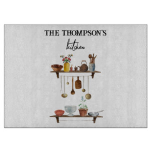  Waterverf keukengerei met retro Snijplank