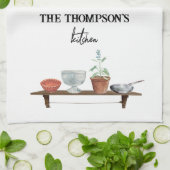  Waterverf keukengerei met retro Theedoek (Gevouwen)