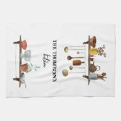  Waterverf keukengerei met retro Theedoek (Horizontaal)