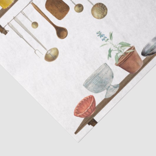 Waterverf keukengerei met retro Tissuepapier (Detail)