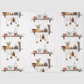 Waterverf keukengerei met retro Tissuepapier (Voorkant)