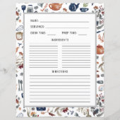 Waterverf Keukengerei | Receptenmap Pagina (Achterkant)