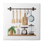 Waterverf keukengerei tegeltje (Voorkant)